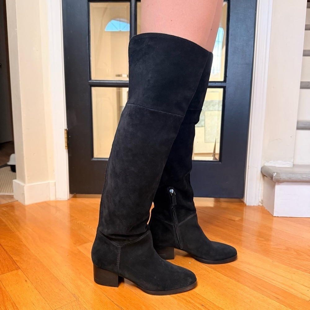 BP Nordstrom Over-the-Knee Boots Suede Leather Black - Picture 4 of 10